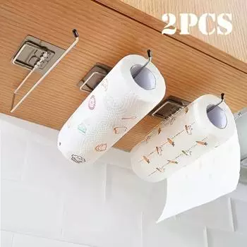 2pcs Hanging Toilet Paper Holder Roll Paper Holder Bathroom Towel Rack Stand Toilet Stand Paper Rack Home Storage Racks светло-серый