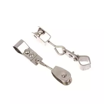 2Pcs Heavy Duty 304 Stainless Steel Pulley & Clamps For Shade Sail Installation Outdoor Garden Sun Shade Pipe Clips Hardware