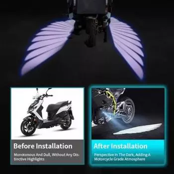 2PCS High-end Motorcycle LED Underbody Light Projector Ghost Angel Wings Light Motorcycle Modification LED Decoration Lights