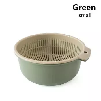 2PCS High Quality Double-layer Vegetable Washing Basket, Drip Basket, Portable Kitchen Plastic Hollow Multi-purpose Drainage Basket small