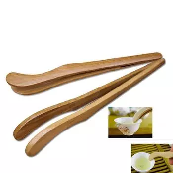 2Pcs Hot Natural Bamboo Tea Clip Handmade Carbonize Tea Tweezer
