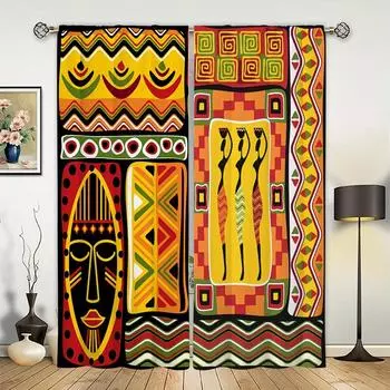 2 шт. индийский креативный мультфильм иллюстрации шторы карниз сумка шторы кухня спальня окна шторы детская комната W50xH140(CM)x2PCS&Rod pocket