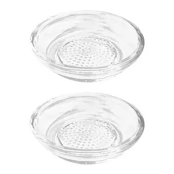 2Pcs Japanese Glass Grinder Condiment Dish 60ml Mini Dip Bowl with Grinding Bumps Multifunctional Ginger Garlic Onion Cutter Tools A