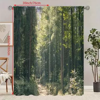 2PCS- Jungle Adventure - Шторы с принтом - Материал полиэстер - Подходит для спален, гостиных, кабинетов, частных помещений 23Wx59L(60x150CM)x2