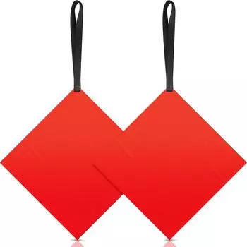 2Pcs Kayak Warning Flags Canoes Warning Flags with Webbing Kayak Safety Travel Flags for Canoes Kayaks Boats Trucks