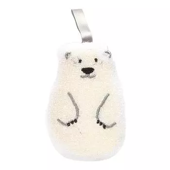 2Pcs Kitchen Dish Scrubber Sponge Double Side Dishwashing Sponge Hanging Type Cartoon Bear Cup