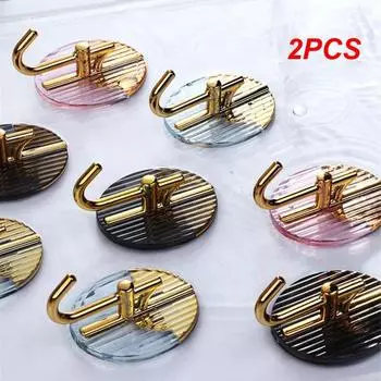 2PCS Kitchen Hardware Rack Shelf Viscose Strong Transparent Non-perforated Light Luxury Household Supplies Note Hook Seamless