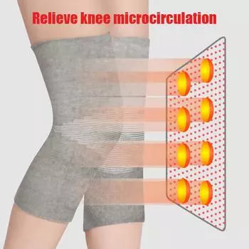 2Pcs Knee Sleeve Heating Pad Shaping Self Heating Arthritis Joint Knee Pads Pain Relief Anti Slip for Women Man чёрный