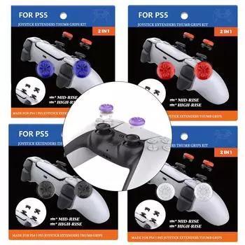 2PCS Kontrol Freek FPS Freek Galaxy для PS4 / PS5 High-Rise Analog Stick Playstation 5 Game Controller Performance Joystick синий
