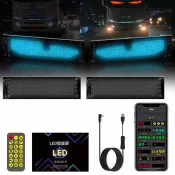 2Pcs LED Display Screen Panel USB 5V LED Sign DIY Animation Programmable Matrix Panel Car Devil Eyes Light for Cars and Trucks