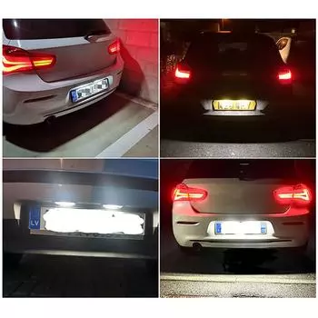 2Pcs LED Lights License Number Plate Car Lamp For Mini Cooper R55 R60 R61 For BMW E63 E64 E81 E87 E89 F20 F21 LED Signal Lamp