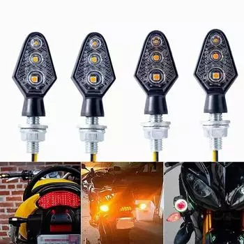 2Pcs Led Motorbike Lampe LED Indicators Light LED Turn Signal Light Super Bright Amber Blinker Motorcycle Universal Mini Lamp прозрачный