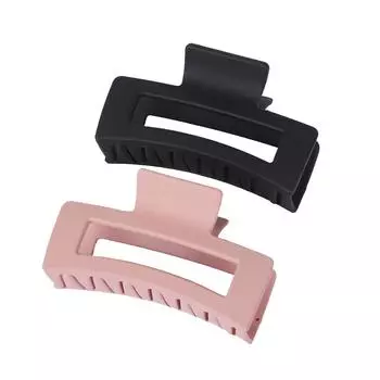 2PCS/Lot 11CM Big Ponytail Hair Claw Clips Plastic Geometric Hollow Matte Crab Barrette Hair Clamps Women Hair Accessories Set