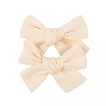 2Pcs/lot 12Colors 3.2Inch Cotton Hair Bows Bowknot With Clips For Girls Hair Clips Cute Barrettes Headwear Kids Hair Accessories
