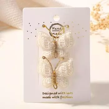 2Pcs/lot 1.6inch Delicate Butterfly Hairpins for Baby Girls Habdnade Flower Hair Bangs Hairclips Hairgripes Hair Accessories