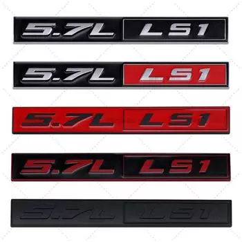 2pcs/lot 3D Metal 5.7L LS1 Car Emblem Auto Badge Rear Trunk NamePlate Stickers Side Fender Decal 1