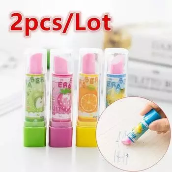 2Pcs/Lot Eraser Pencil Drawing Quality Tools School Supplies Kids School Items Erasers for Kids Rubber Cute Stationary Radom