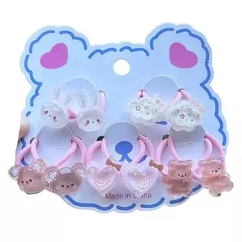 2 шт. милые мультяшные блестки кролик медведь девушки эластичные резинки для волос принцессы аксессуары для волос детские резинки для волос детские головные уборы