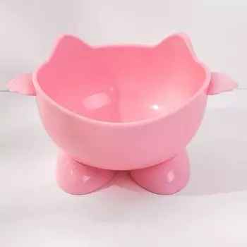 2pcs Lovely Pet High Foot Bowl Creative Cats Drinking Feeder Pet Supplies Cat Bowl Neck Protection жёлтый