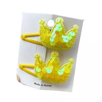 2PCS Lovely Princess Sequin Fish Scale Crown Girls Hairpins Children Headwear Hairgrip Hair Clips Barrettes Hair Accessories