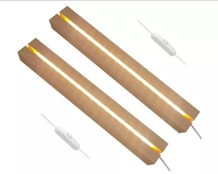 2pcs Luminous Base Wooden Lamp LED Light Base Wooden LED Display Base Pedestal Light Lamp Stand Acrylic and Organic Glass Display Pedestal Power Base