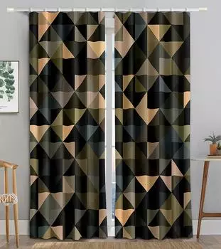 2pcs Marble Pattern Curtains Hook Valance Curtain Blinds Window Treatment For Kitchen Cafe Living Room Bedroom Home Decor Drapes 100W130H(CM)40x51in&HOOK