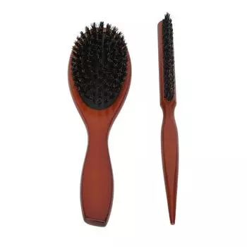 2 шт., набор расчесок для мужчин, набор расчесок с деревянной ручкой, управление вьющимися волосами, разглаживание секций волос