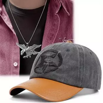 2 шт. Мужская кепка Tide, модная хлопковая спортивная кепка, универсальный комплект с подвеской в виде орла, кепка для отдыха на природе, солнцезащитная кепка с утиным язычком чёрный