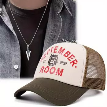 2pcs Men Women Hip Hop Cap Arrow Pendant Necklace Set Fashion Leisure Cotton Sports Cap Hundred Matching Couple Sun Shading Duck Tongue Cap чёрный