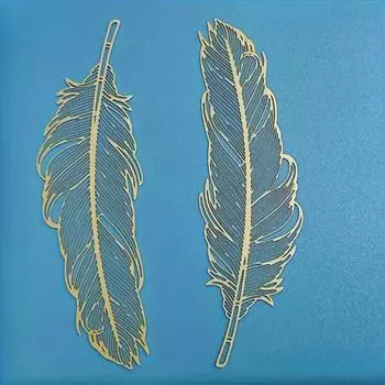 2pcs Metal Hollowed Out Creative Feather Bookmarks As Opening Gifts for School,Birthday Gifts for Teachers,Classmates,Elders 2pcs золотой