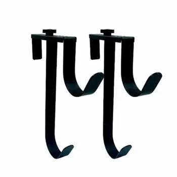 2Pcs Metal Pool Pole Hanger Adjustable Width Fence Hooks Pool Pole Fixing Hooks Swimming Pool чёрный