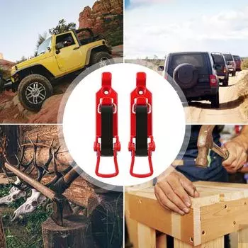 2pcs Metal Rubber Clamp Wall Mounting Kit Shovel Mount for Roof Rack Shovel Holder Clamp Wall Mount Kit Car Accessories красный