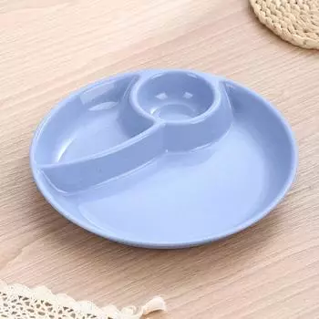 2pcs Microwavable Food Plate Plastic Meal Measure Dish Household Fruit Serving Tray Salad