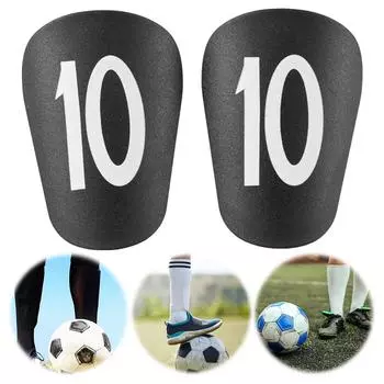 2Pcs Mini Football Shin Pad Soccer Training Shank Board Shock Absorbing Protective Shin Guard Lightweight for Soccer Training XS чёрный
