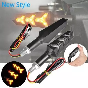 2pcs Motorcycle Flowing Water LED Turn Signal Light Indicator Lamp Arrow Flash Warning Universal Motorcycle Tail Flasher жёлтый
