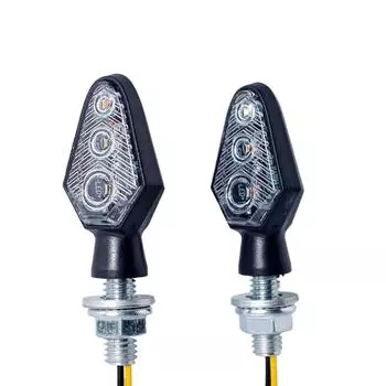2Pcs Motorcycle LED Turn Signal Light IP65 Waterproof Motorcycle LED Turn Signal Indicator 3 LED Motorbike Accessories чёрный