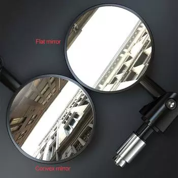 2pcs Motorcycle Rear View Mirrors Round 7/8 Handle Bar End Foldable Adjustable for Bicycle Bike Riding Cycling Mirror