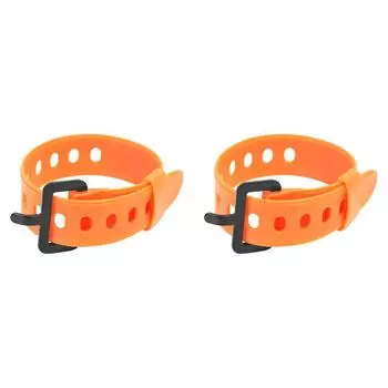 2Pcs Multi-functional Ties Buckle Luggage Cargo Ties Tie-Down Straps (Orange Lon