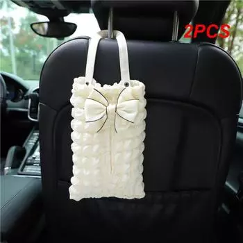 2PCS New Car Tissue Box Cute Universal Car Supplies Car Seat Hanging Paper Drawer Durable Car Accessories Creative Portable