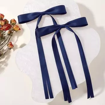 2pcs New Cute Colorful Ribbon Bow Hair Clips for Women Girls Kids Holiday Party Headwear Solid Side Clips Hair Accessories 2pcs