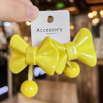 2PCS New Cute Solid Color Bow Princess Headwear Kids Elastic Hair Bands Children Hair Ropes Girls Hair Accessories