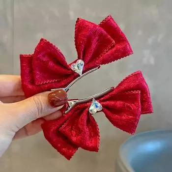 2PCS New Fashion Lace Three-dimensional Bow Cute Hair Clips Gilr Hairpins Hair Accessories Barrettes Kid Headdress