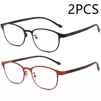 2PCS New Metal Frame High Definition Blue Light Anti-blue Light Fashion Reading Glasses For Middle-aged And Elderly People 8055 0