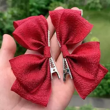 2PCS New Princess Black Red Bow Girls Hairpins Lovely Children Headwear Hairgrip Hair Clips Barrettes Hair Accessories