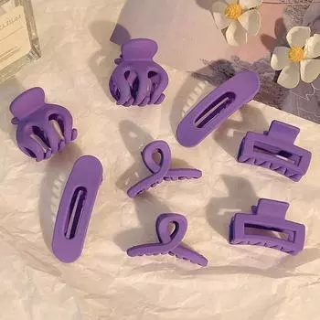 2Pcs New Purple Geometry Shape Hairpin Clip Baby Children Headwear Sweet Girl School Clips Fashion Shark Hair Catch Holder
