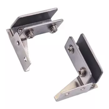 2Pcs Non-Perforated Display Cabinet Hinge Flush-fitting Glass Clip Furniture Door Hinge Hardware