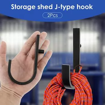 2Pcs Pack Heavy Duty Garage Hooks Large Tools Cable Hose Rope Storage Hooks Multipurpose Garage Repair Tools J Hooks