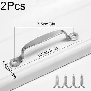 2Pcs/Pack Stainless Steel DIY Garage Silver Handle 4/5/6 Inch Door Lock Furniture Bow-shaped Knob Hardware Pull