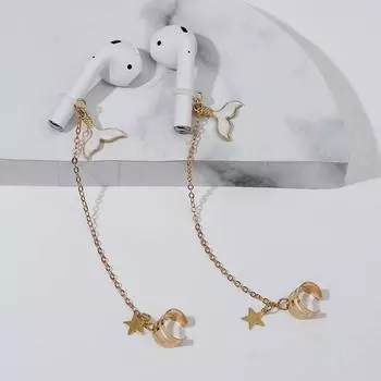 2pcs/pair Ear Decor Anti-lost Ear Clip Dolphin Headphone Chains Anti-Lost Earphone Clip Girls