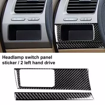 2 шт. наклейка на панель, не царапающая, водонепроницаемая, из углеродного волокна, переключатель фар салона автомобиля